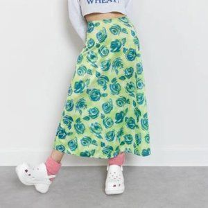 FLORAL MAXI SKIRT vintage 90's y2k pattern flowers